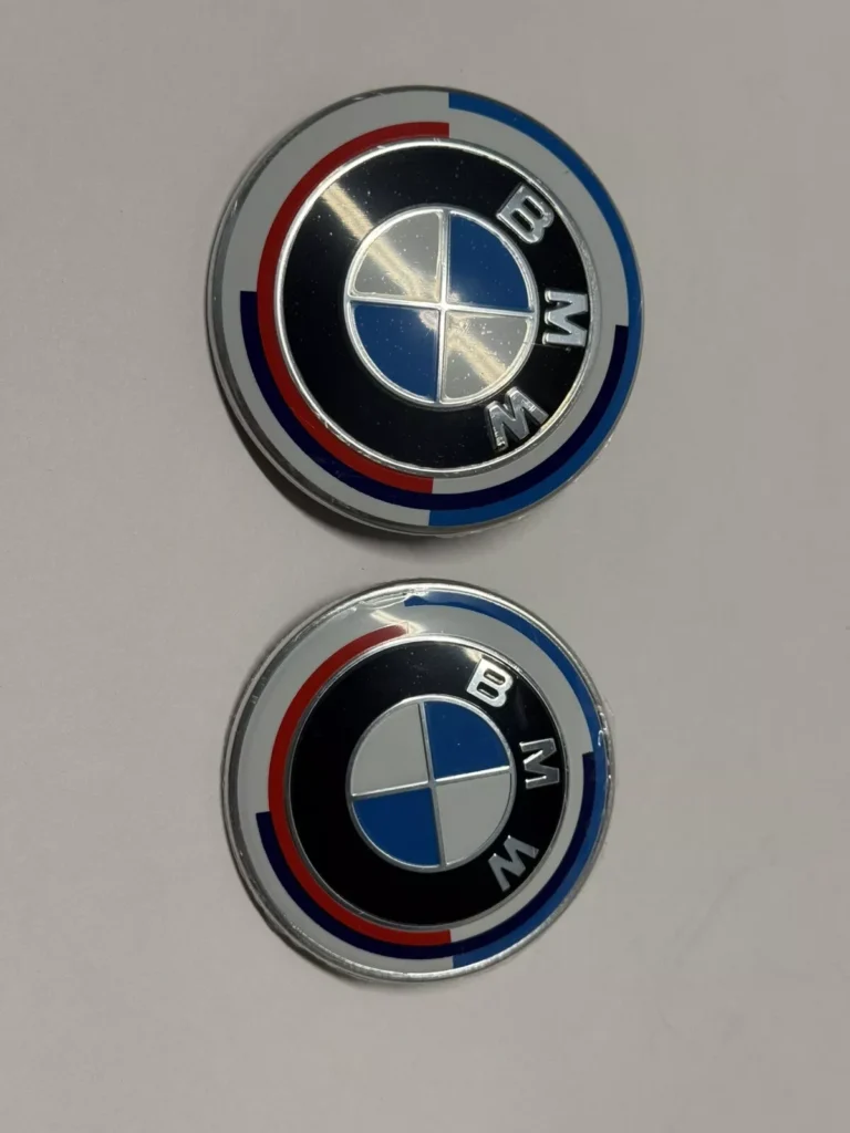 2X 50TH ANNIVERSARY FRONT HOOD 82MM REAR TRUNK 74MM FOR BMW EMBLEM LOGO BADGE $33.99